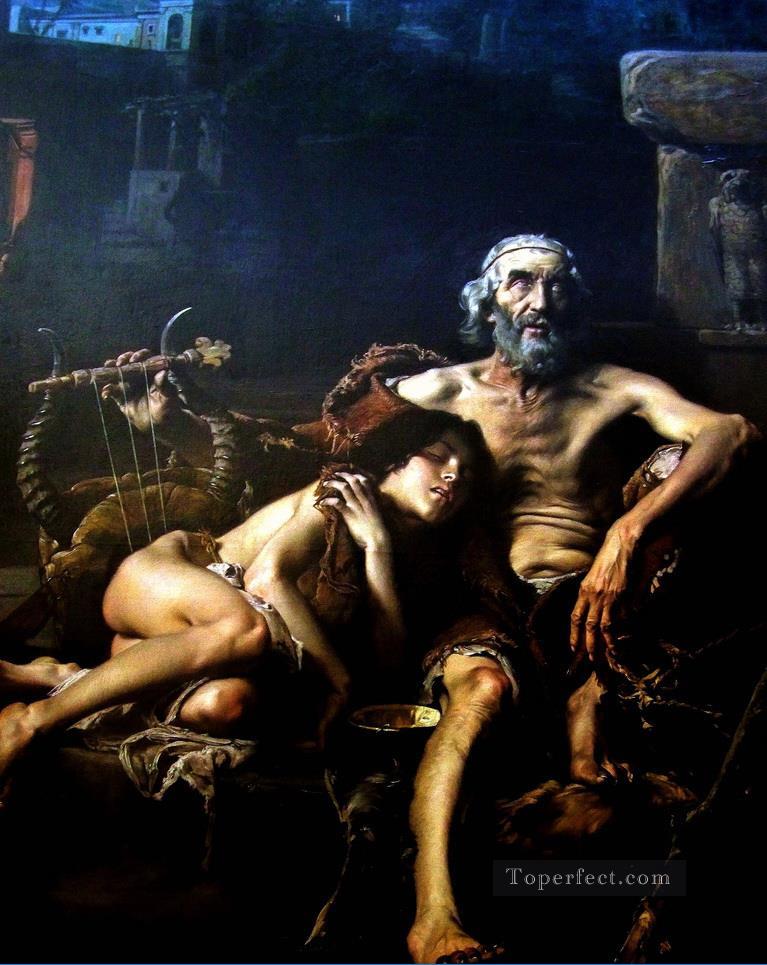 盲目の物乞い ジャン・ジュール・アントワーヌ・ルコント・デュ・ヌイ オリエンタリスト・リアリズム油絵